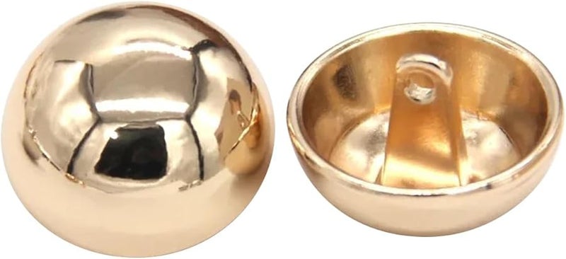 أزرار خياطة معدنية ذهبية فاتحة 13 مم 10 قطع نصف دائرية للمعاطح والسترات الواقية من الرياح وحقائب التريكو - Image 1